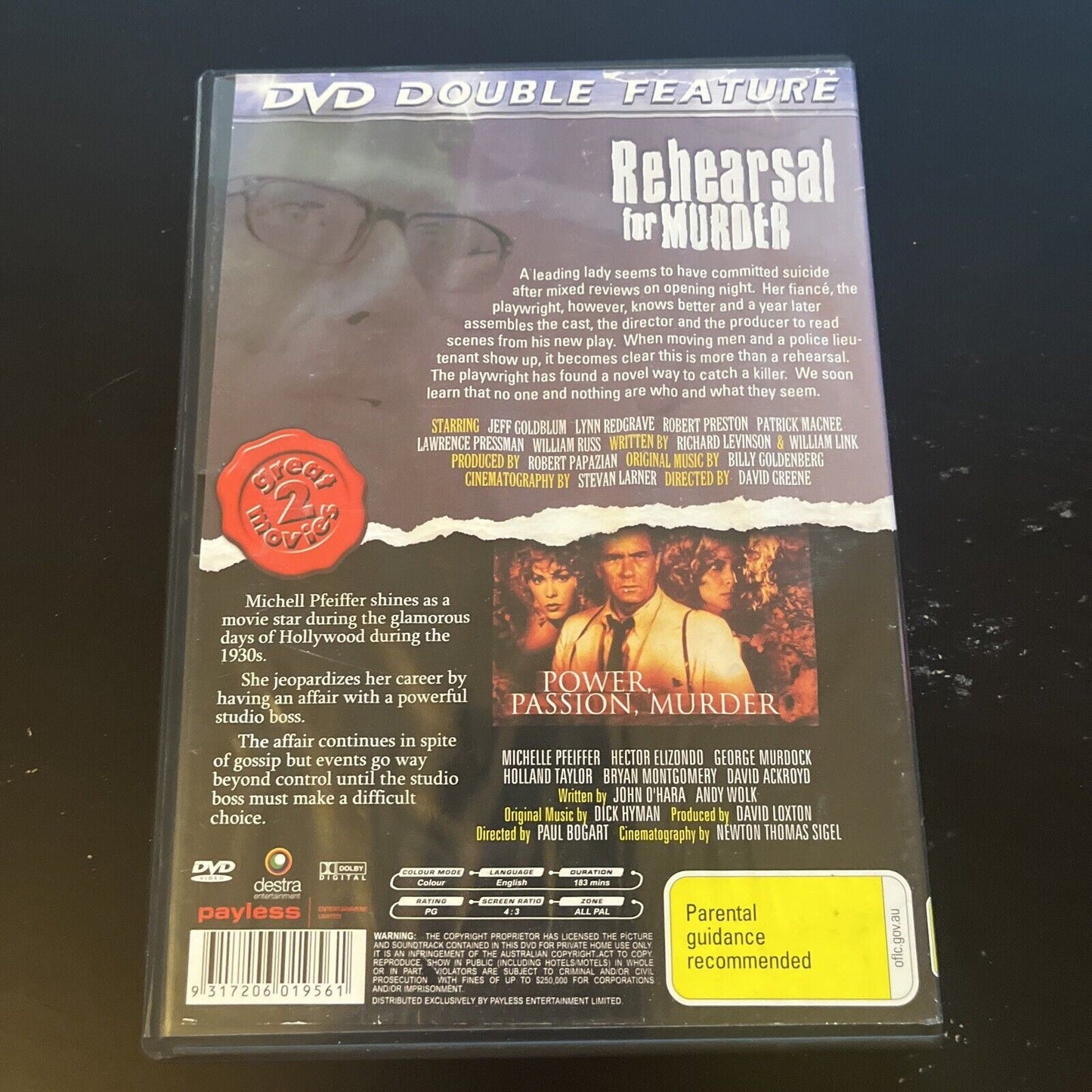 Rehearsal for Murder / Power Passion Murder DVD Jeff Goldblum All Regions