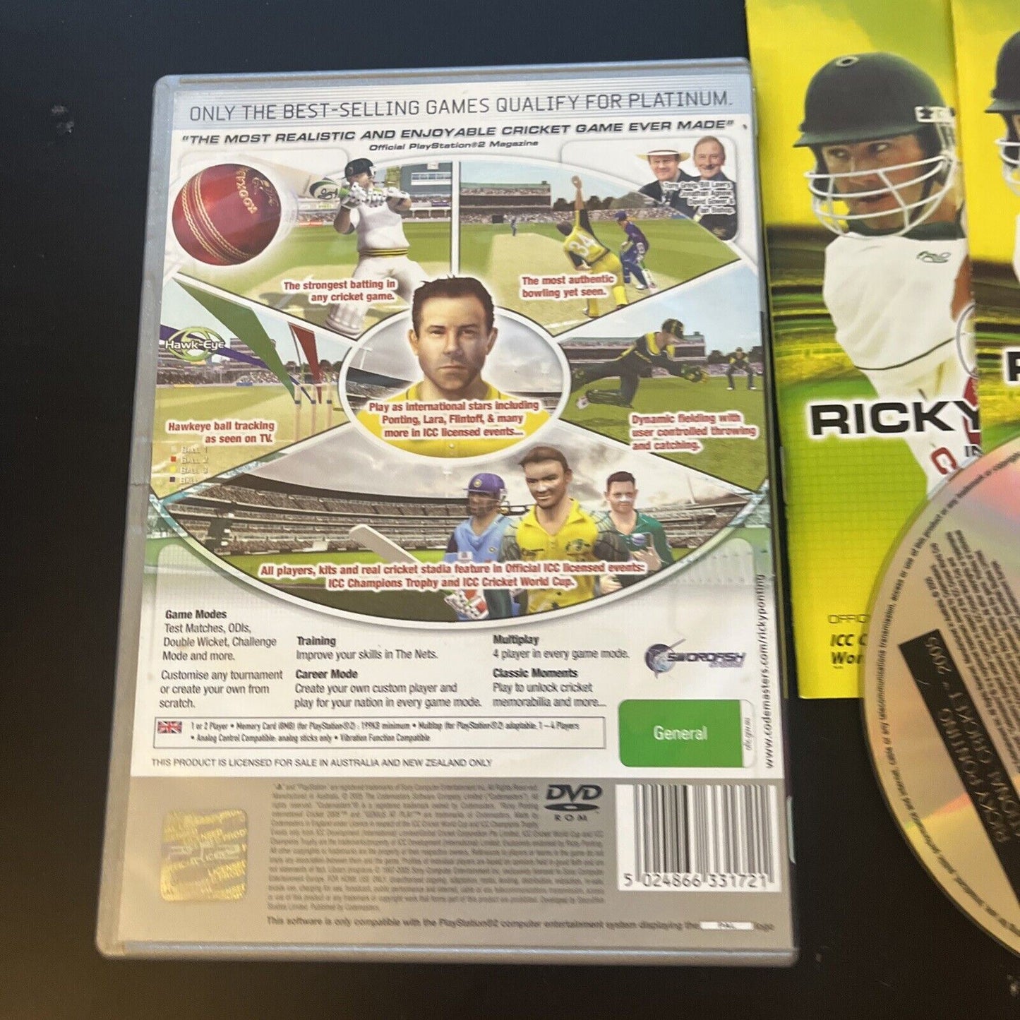 Ricky Ponting International Cricket 2005 Sony PS2 (Platinum) PAL With Manual