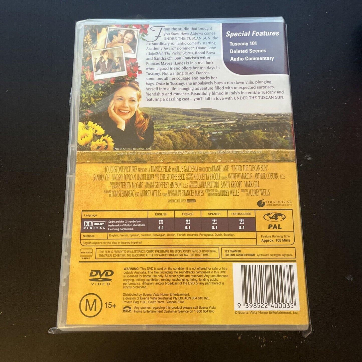 Under The Tuscan Sun (DVD, 2003) Diane Lane, Sandra Oh, NEW Region 4