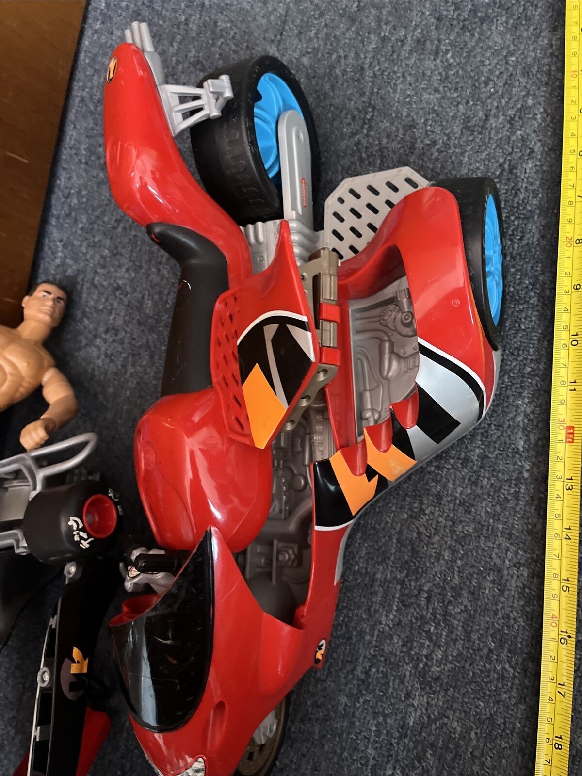 Action Man: Racing Car C-022E 30cm, Motor Bike 44cm 2000 C-078A ,11
