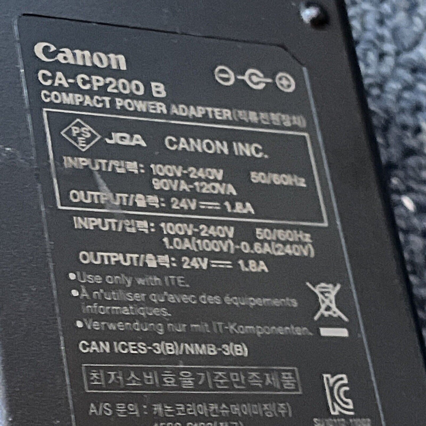 Genuine Canon CA-CP200B Compact Power Adapter 24V 1.8A
