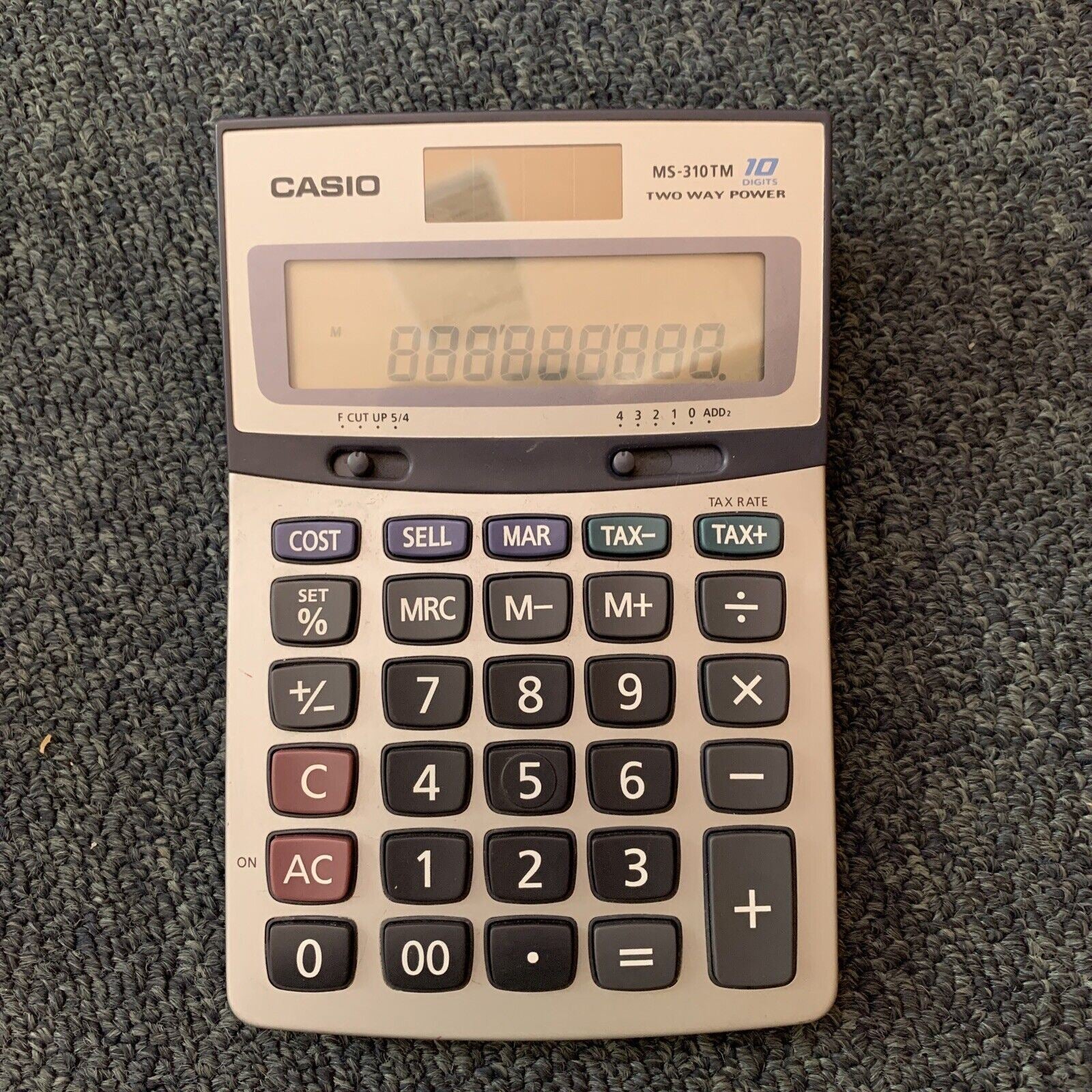 Casio Two Way Power Calculator MS310TM 10 Digits Solar Cell Battery