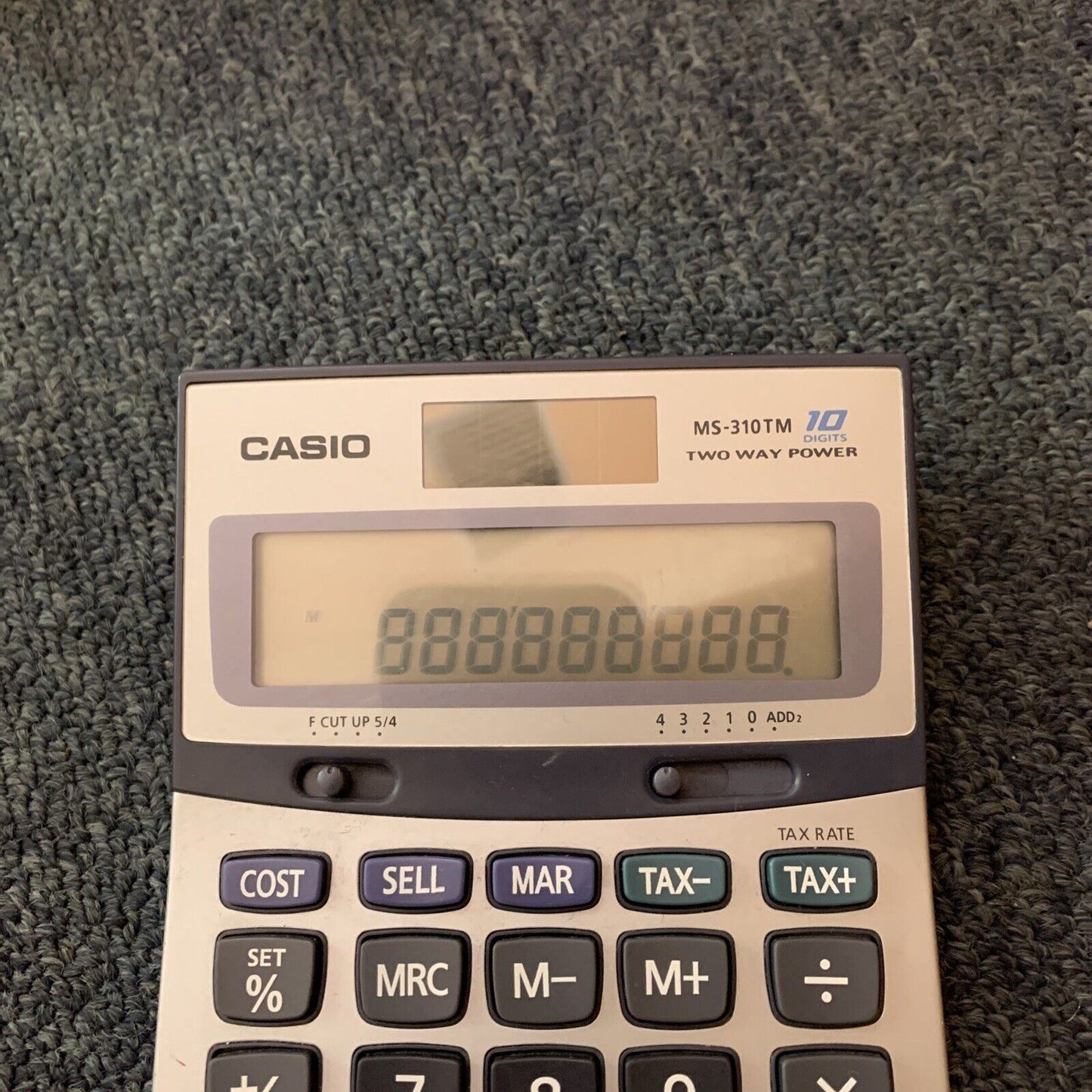 Casio Two Way Power Calculator MS310TM 10 Digits Solar Cell Battery
