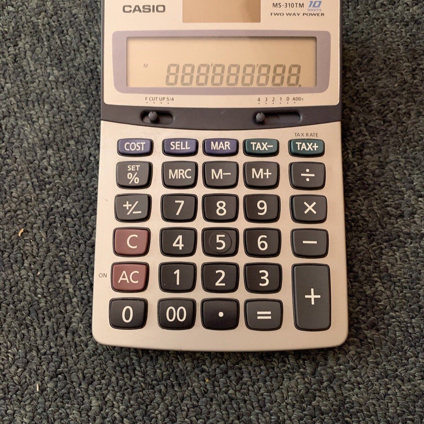 Casio Two Way Power Calculator MS310TM 10 Digits Solar Cell Battery