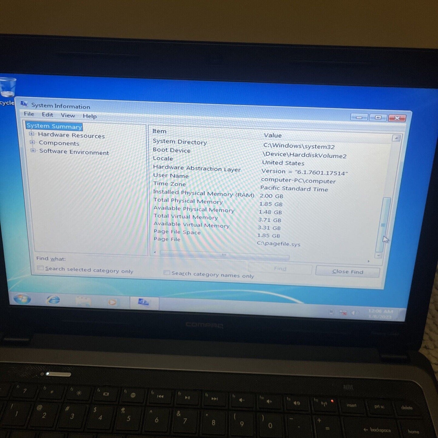 Compaq Presario CQ43 14" Laptop 2GB RAM Intel Celeron B815 1.6Ghz 400gb HDD DVD