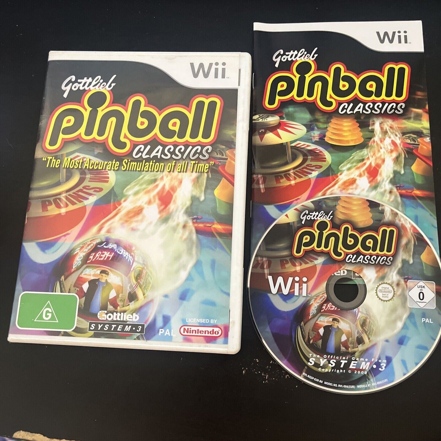 Gottlieb Pinball Classics Nintendo Wii Complete with Manual PAL