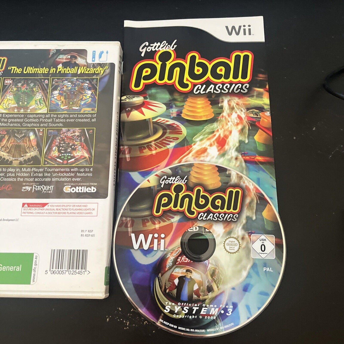 Gottlieb Pinball Classics Nintendo Wii Complete with Manual PAL