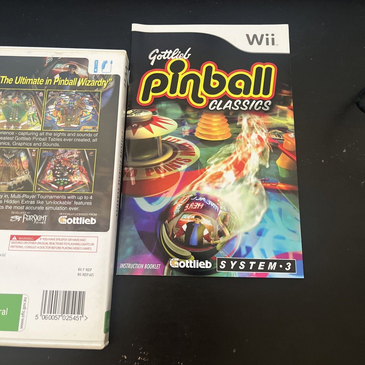 Gottlieb Pinball Classics Nintendo Wii Complete with Manual PAL