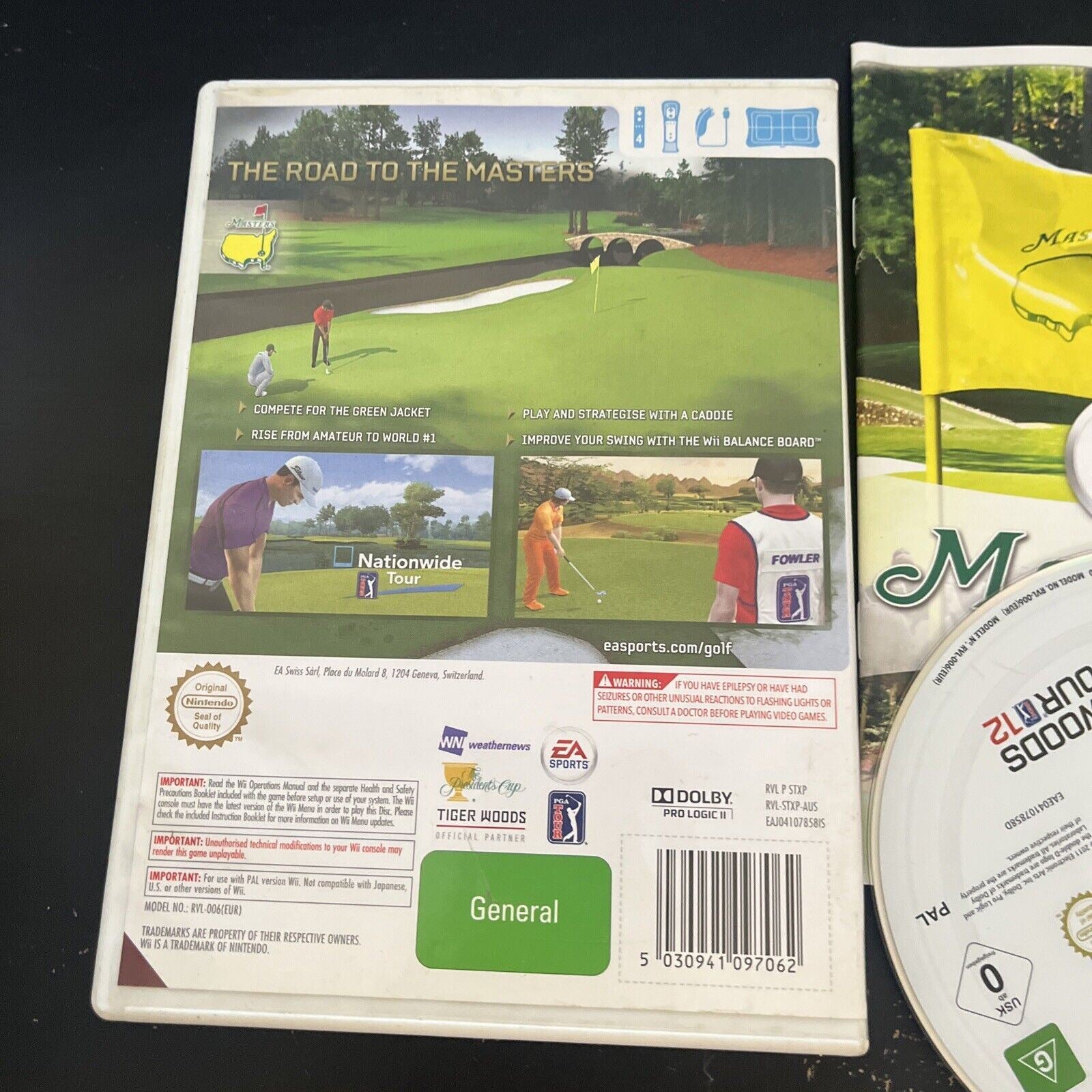Masters Tiger Woods PGA Tour 12 Nintendo Wii with Manual PAL