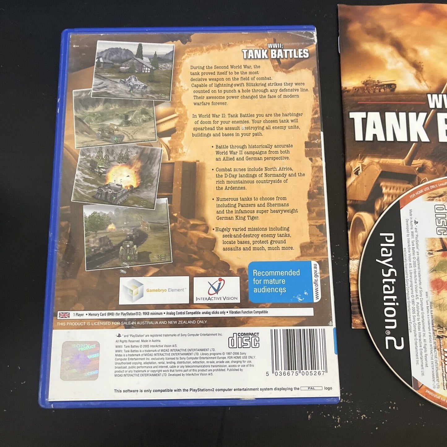 WWII Tank Battles PS2 PAL With Manual