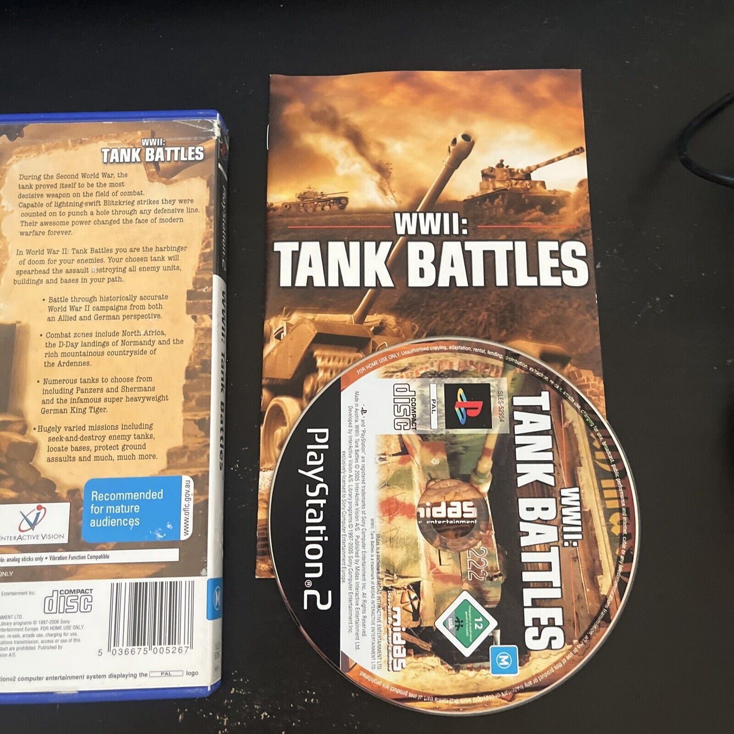 WWII Tank Battles PS2 PAL With Manual