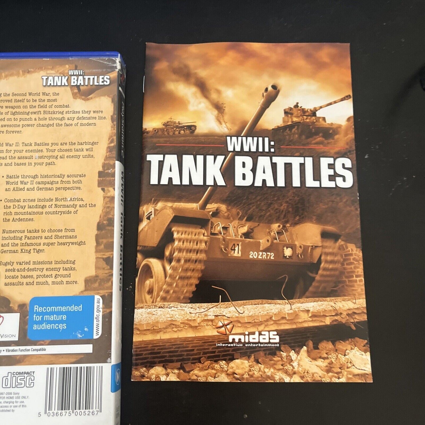 WWII Tank Battles PS2 PAL With Manual