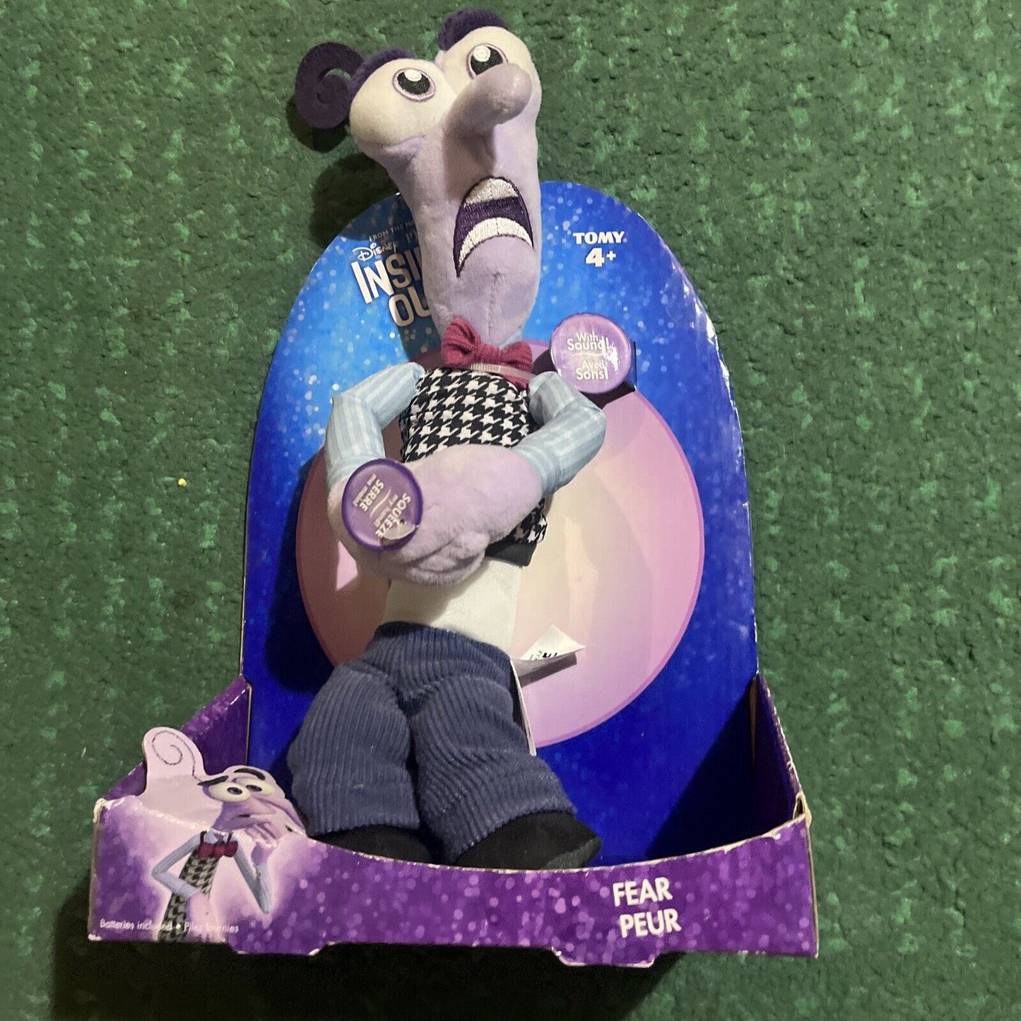 Inside Out Fear Peur Plush 11" Figure Tomy
