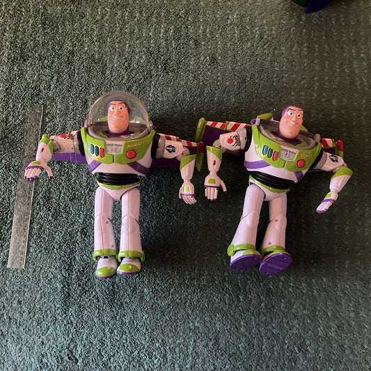 2x Buzz Lightyear Disney Pixar Toy Story Retractable Wings 12"