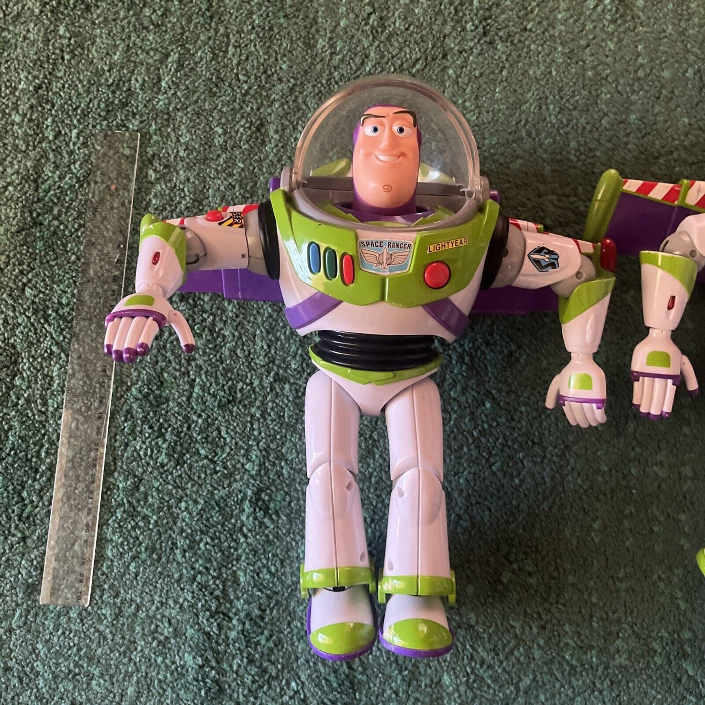 2x Buzz Lightyear Disney Pixar Toy Story Retractable Wings 12"