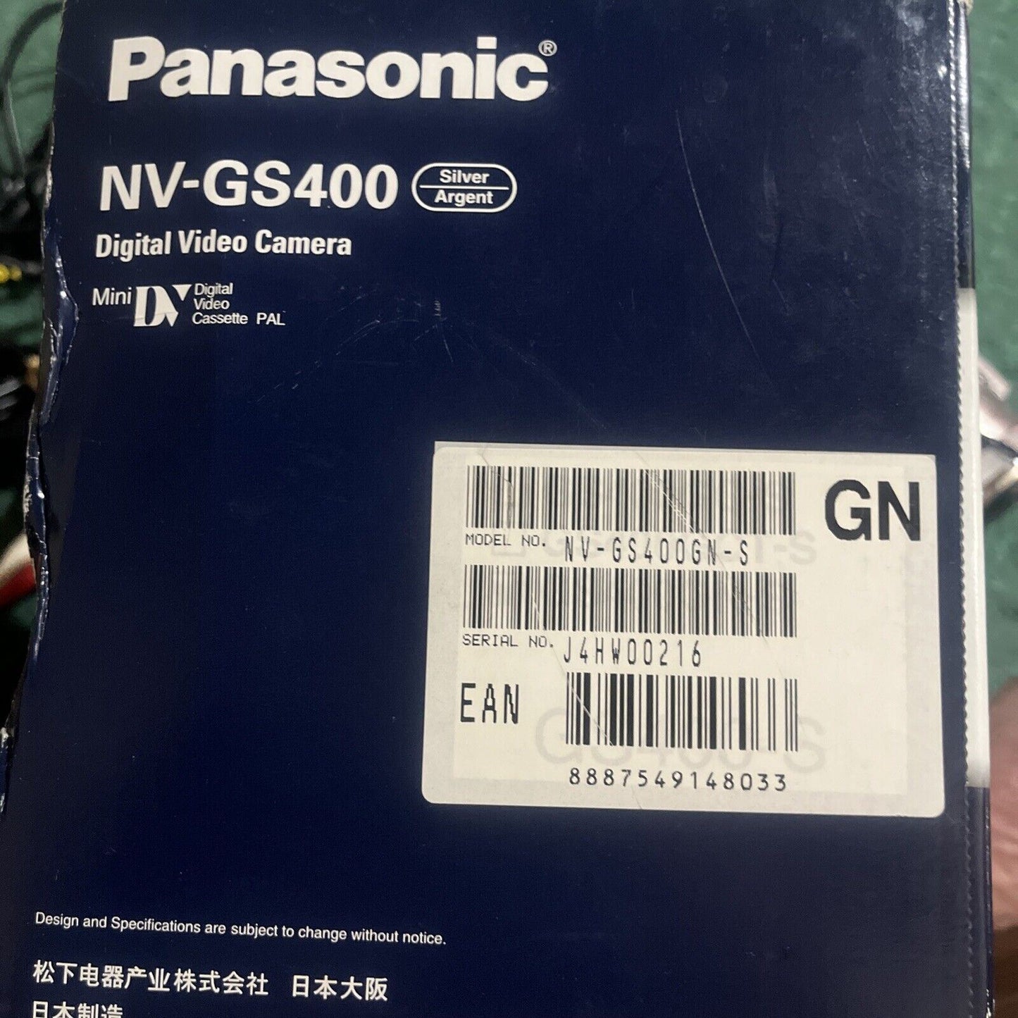 Panasonic NV-GS400 Mini DV Digital Video Camera *works but requires new battery*