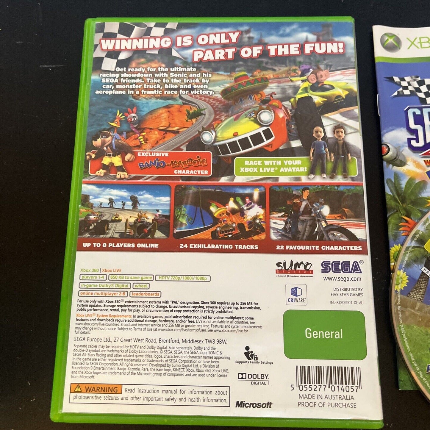 Sonic and Sega All Stars Racing With Banjo Kazooie Xbox 360 With Manual PAL