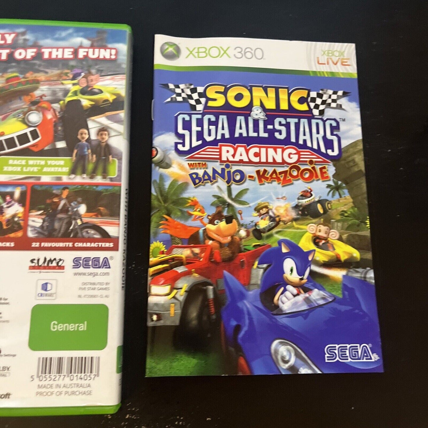 Sonic and Sega All Stars Racing With Banjo Kazooie Xbox 360 With Manual PAL