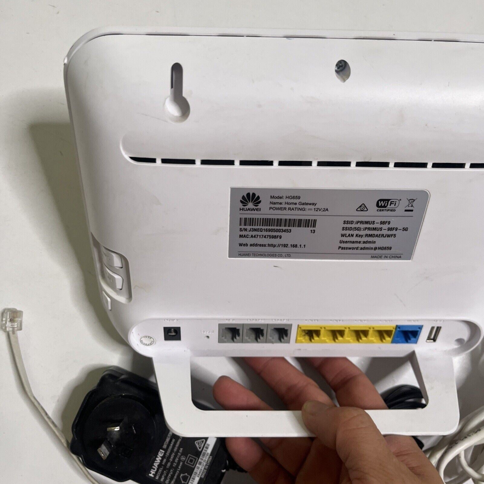 iprimus Huawei Home Gateway HG659 VoIP ADSL Wireless Router Modem ...