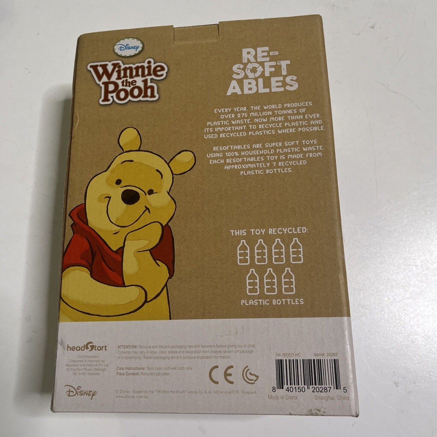 *New* Disney Winnie the Pooh Resoftables 10inch Plush - 100% Recycled