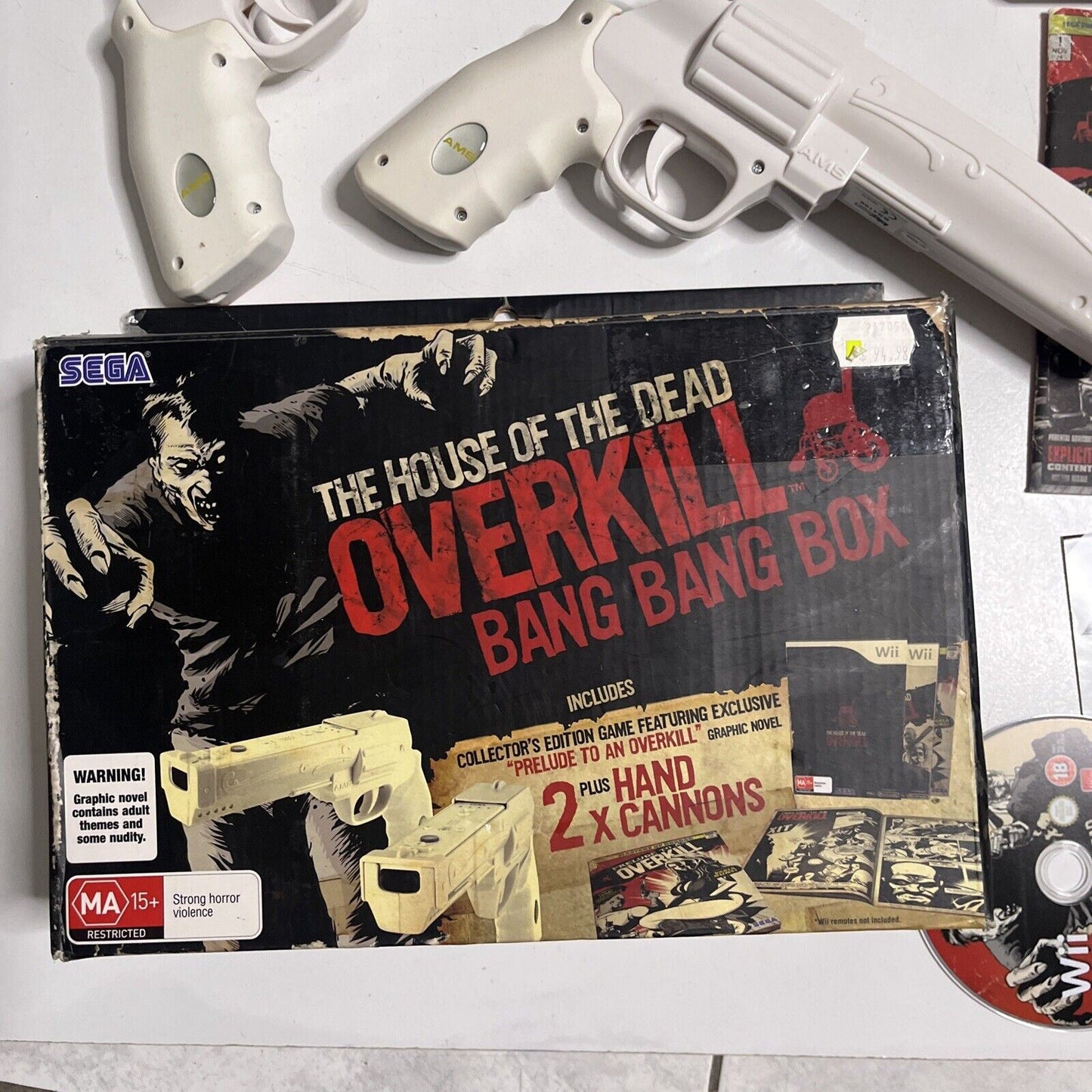 The House Of The Dead - Overkill Bang Bang Box Nintendo Wii 2x Guns PAL & Novel