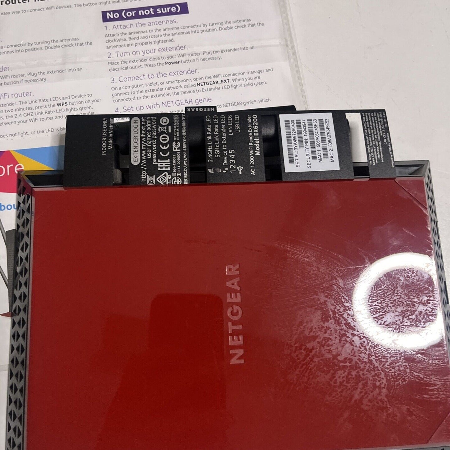 NETGEAR EX6200 AC1200 Dual Band Wifi Range Extender