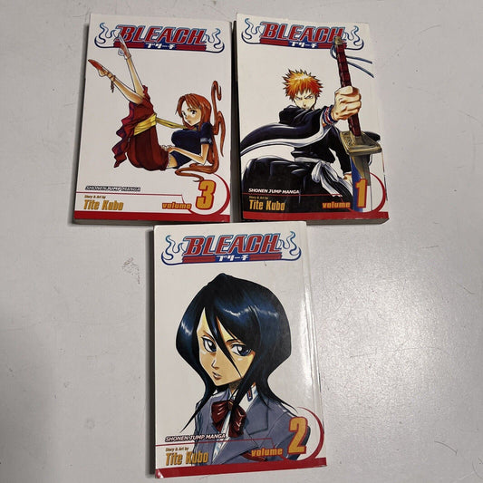 Bleach  Vol. 1,2,3 by Tite Kubo (Paperback, 2007) Manga English Version