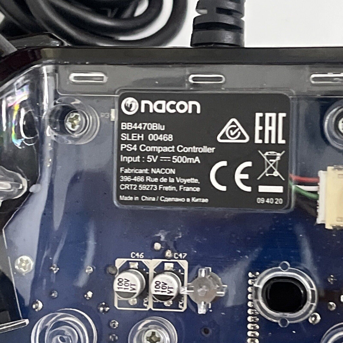 Nacon PS4 Compact Controller USB Clear Transparent BB4470Blu SLEH 00468