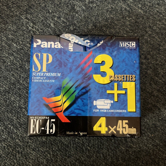 *New Sealed* 4x Panasonic VHS-C Compact Videocassette EC-45 Super Premium