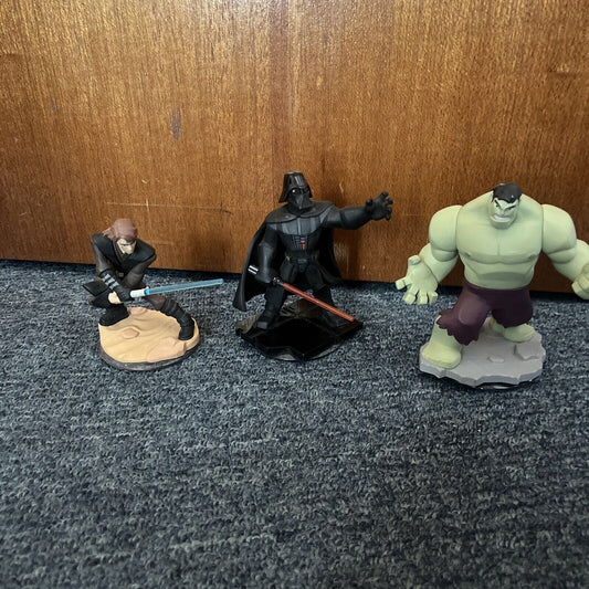 3x Disney Infinity 2.0 3.0 Figures: Anakin Skywalker, The Hulk, Darth Vader