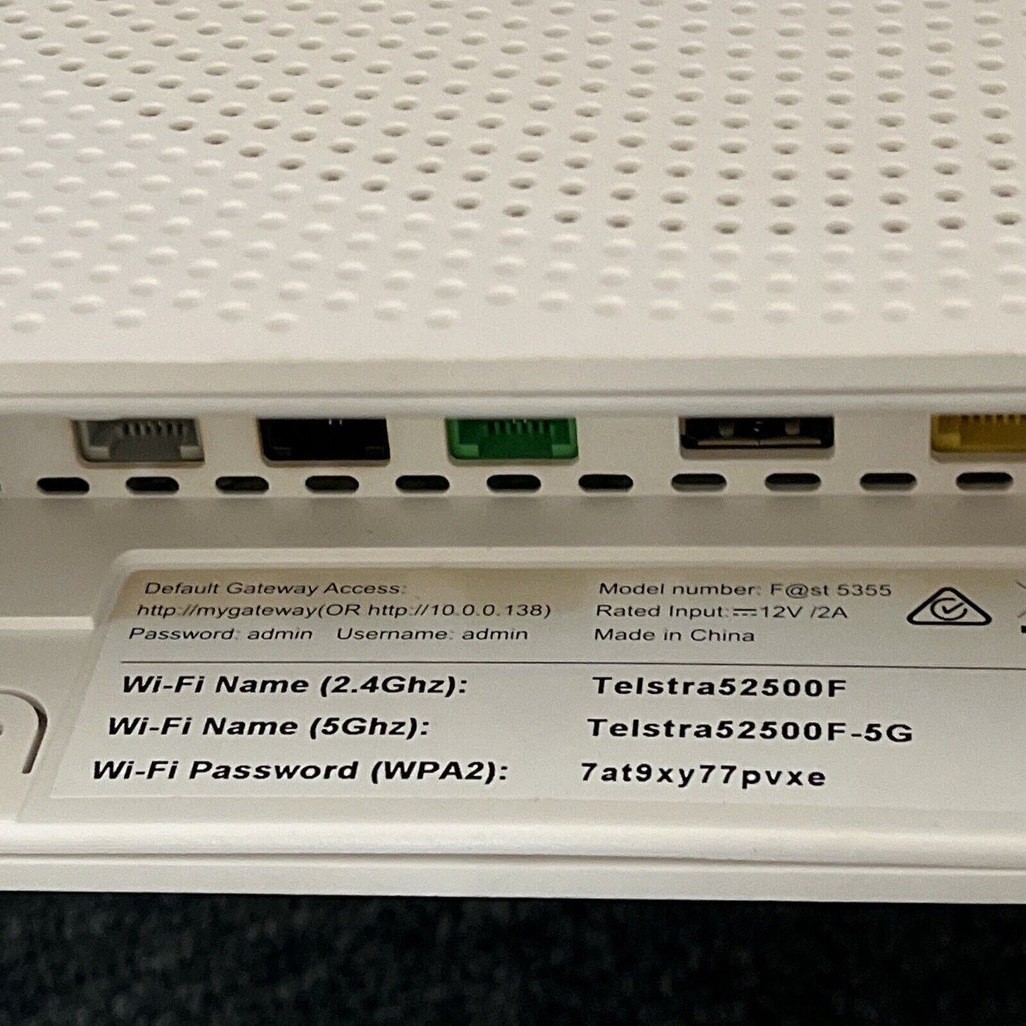 Telstra Gateway Wireless Modem Router Sagemcom F@st 5355 ADSL2+ NBN Compatible