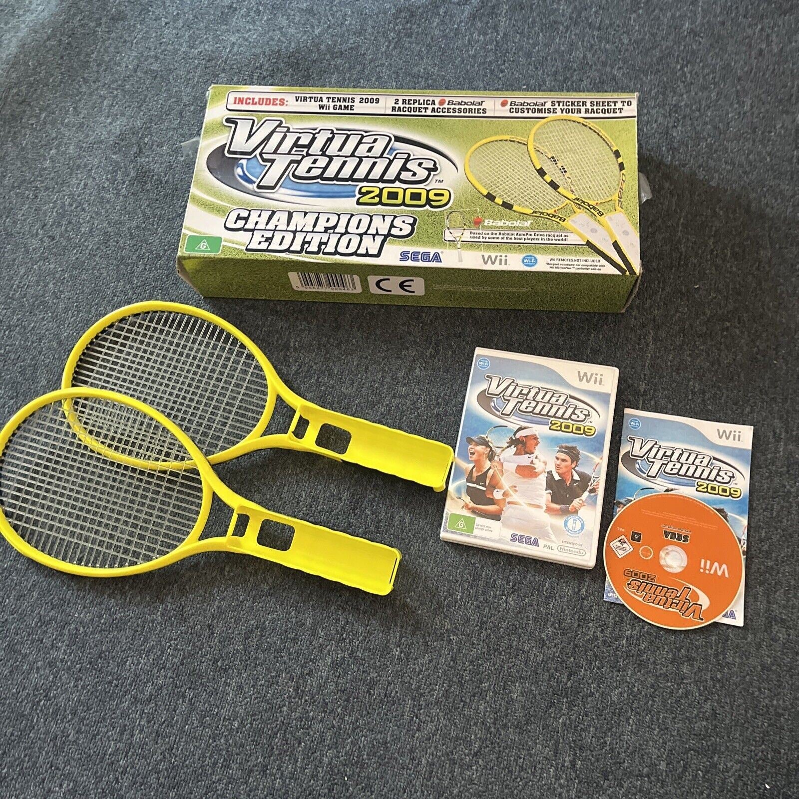 Virtua Tennis 2009 Champions Edition with 2 Racquet Nintendo Wii PAL w ...