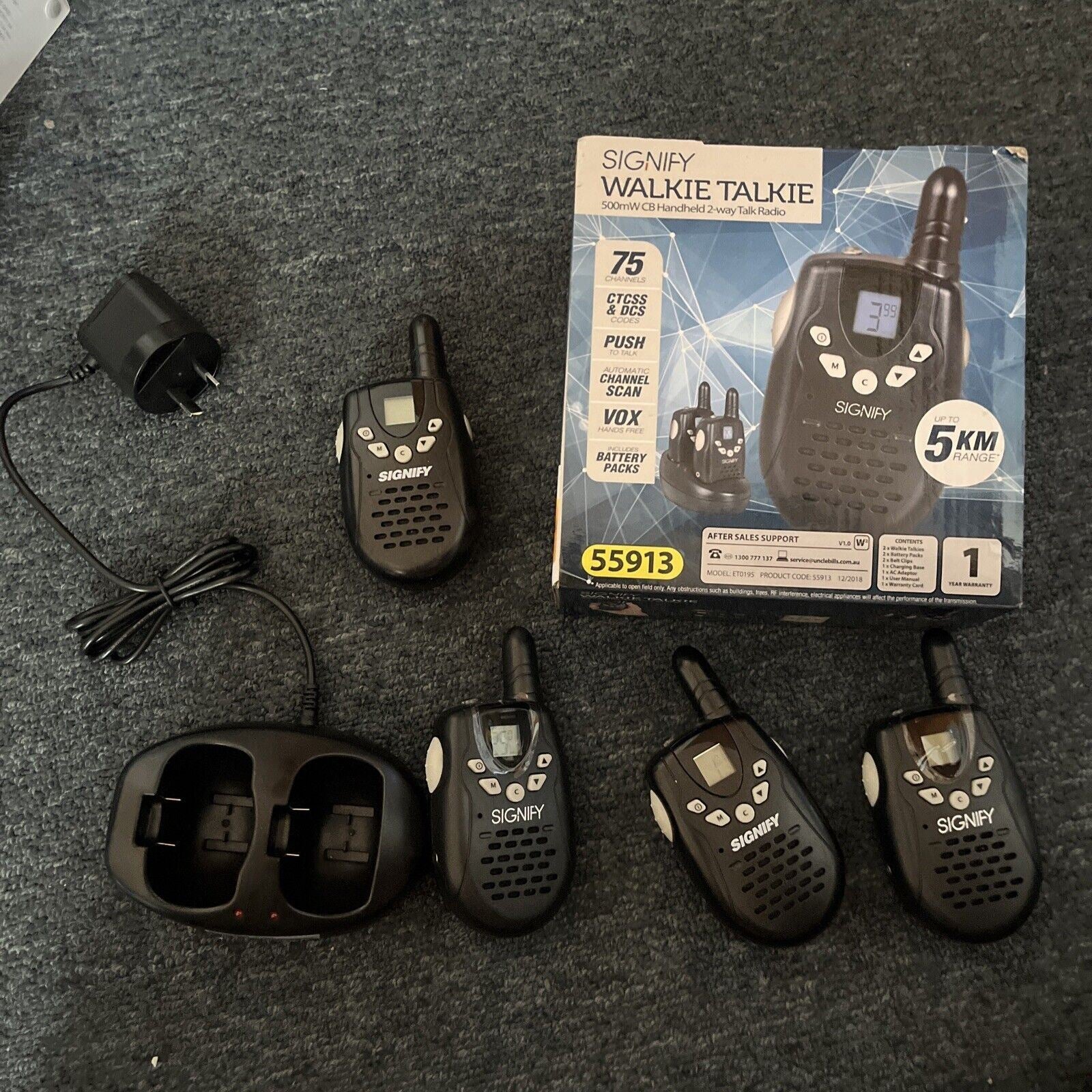 4x Signify Walkie Talkie 2-Way Talk Radio – Retro Unit