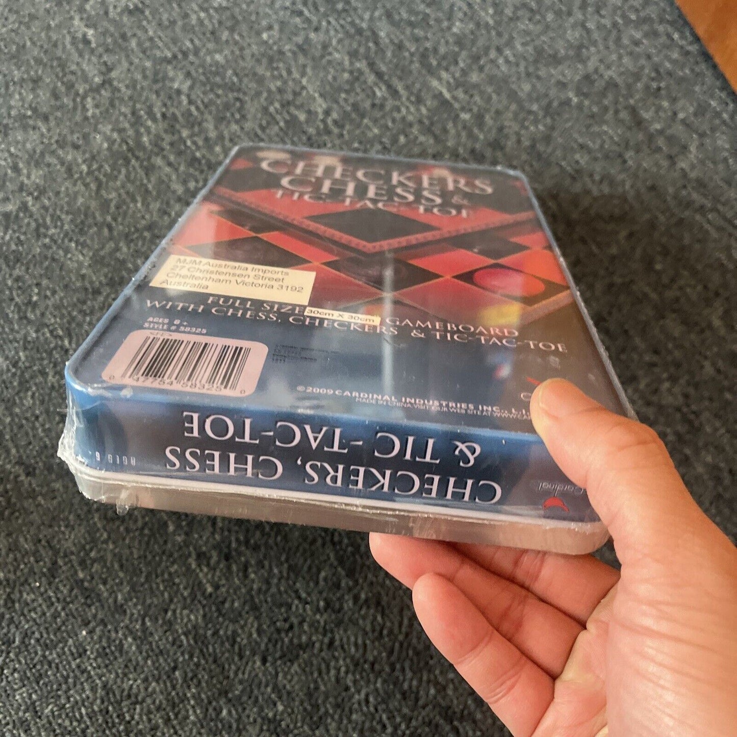 *New Sealed* Cardinal Checkers Chess & Tic-Tac-Toe Game Set in Tin