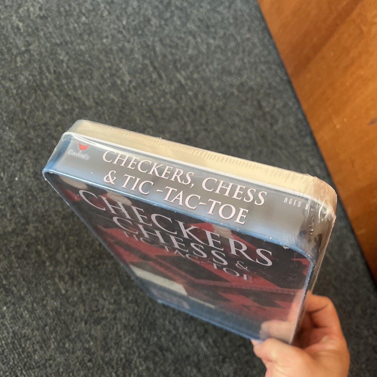 *New Sealed* Cardinal Checkers Chess & Tic-Tac-Toe Game Set in Tin