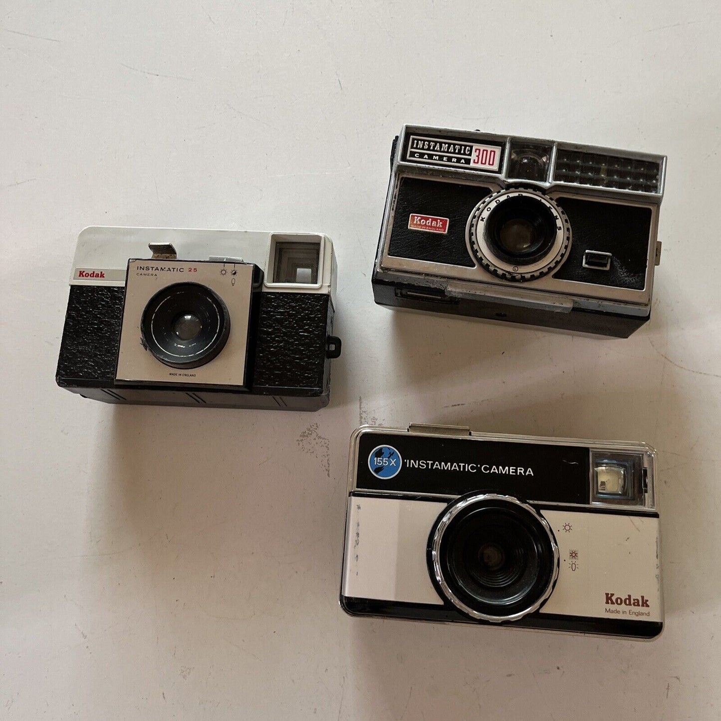 3x Kodak Instamatic Film Camera: 25, 300, 155x