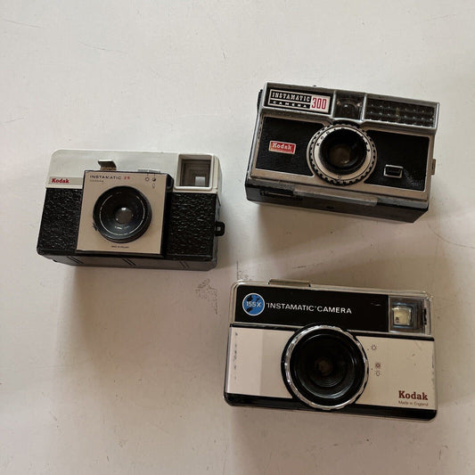 3x Kodak Instamatic Film Camera: 25, 300, 155x