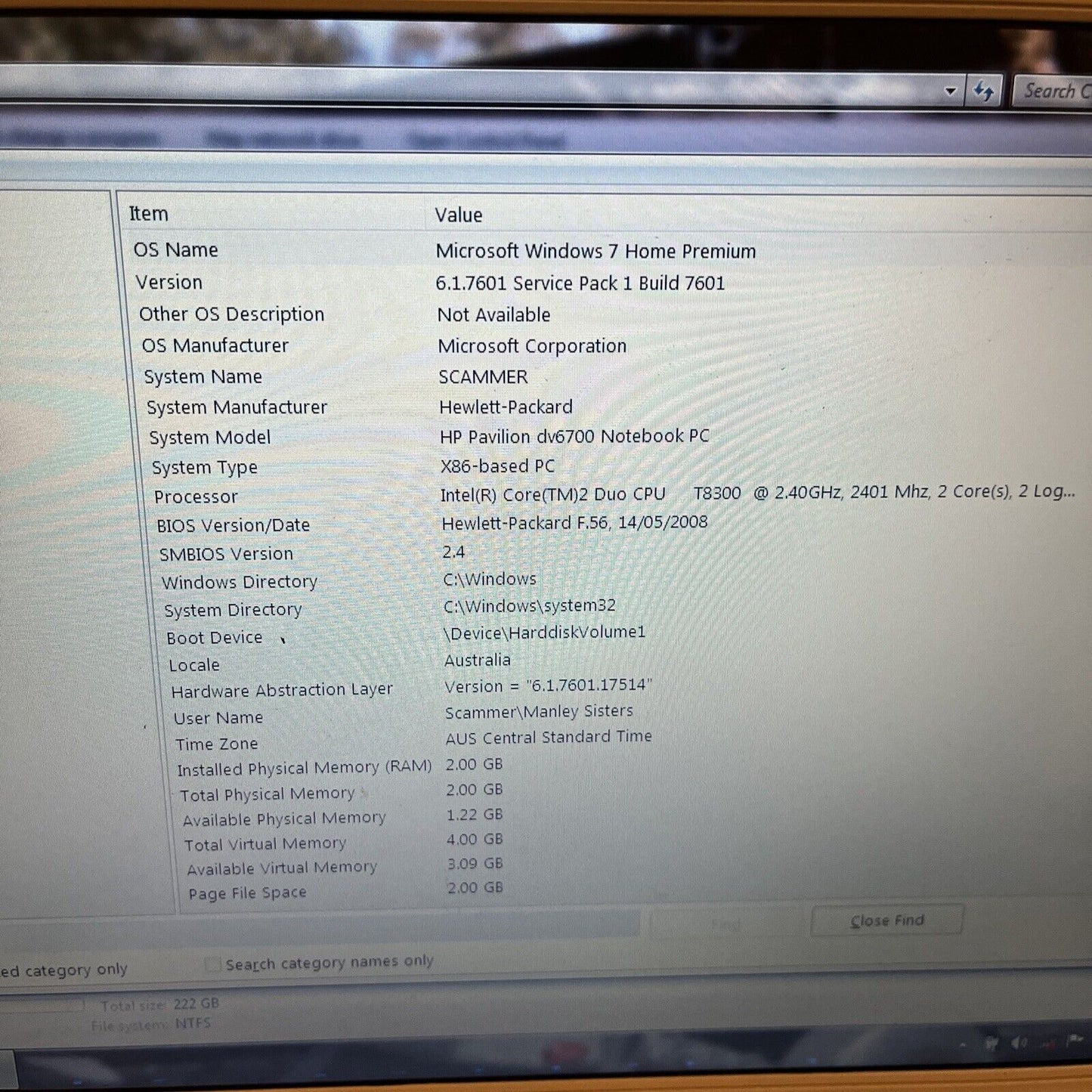 HP Pavilion dv6000 15.4" Notebook 2GB RAM 222gb HDD *working but keys missing*