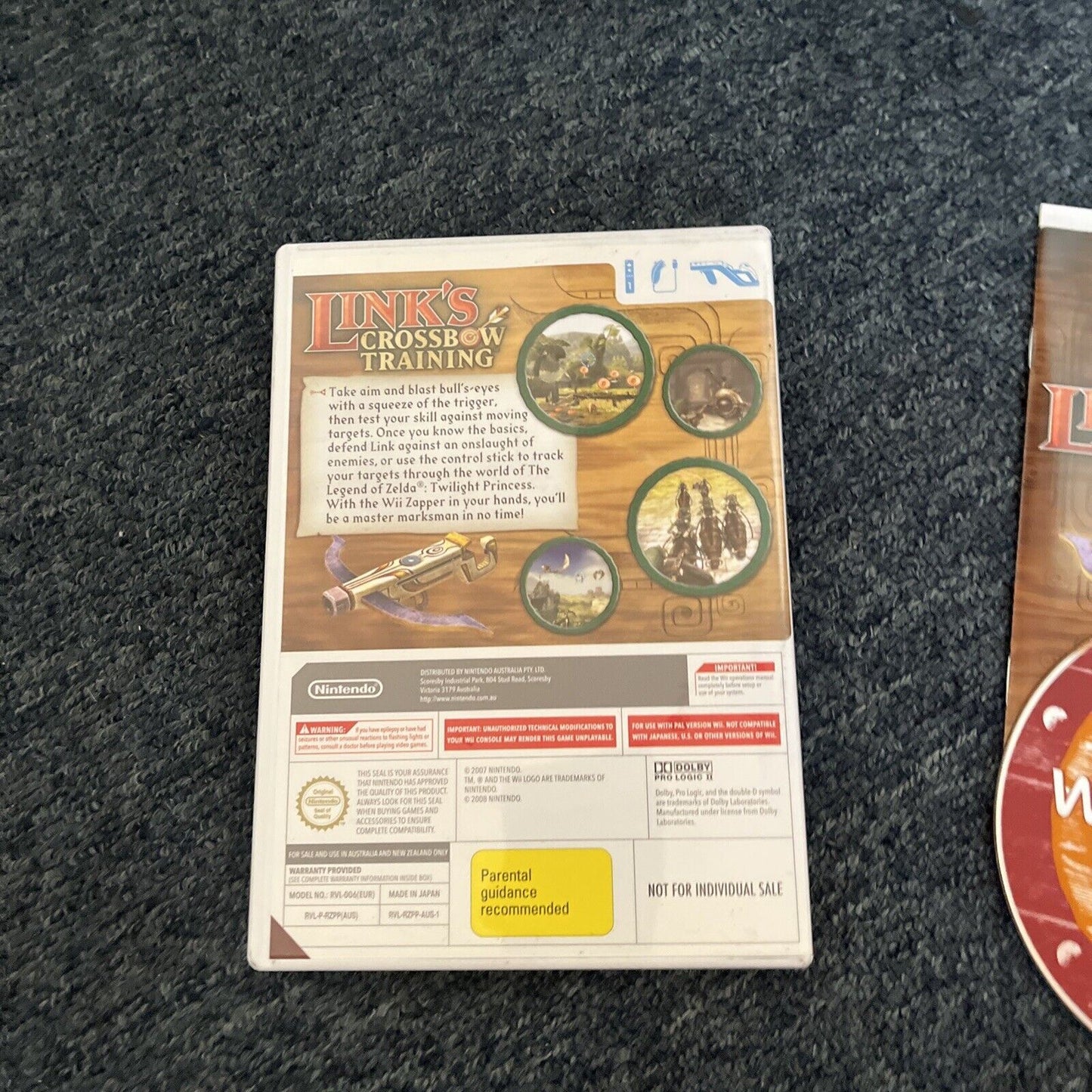 Link's Crossbow Training with Crossbow Nintendo Wii with Manual PAL