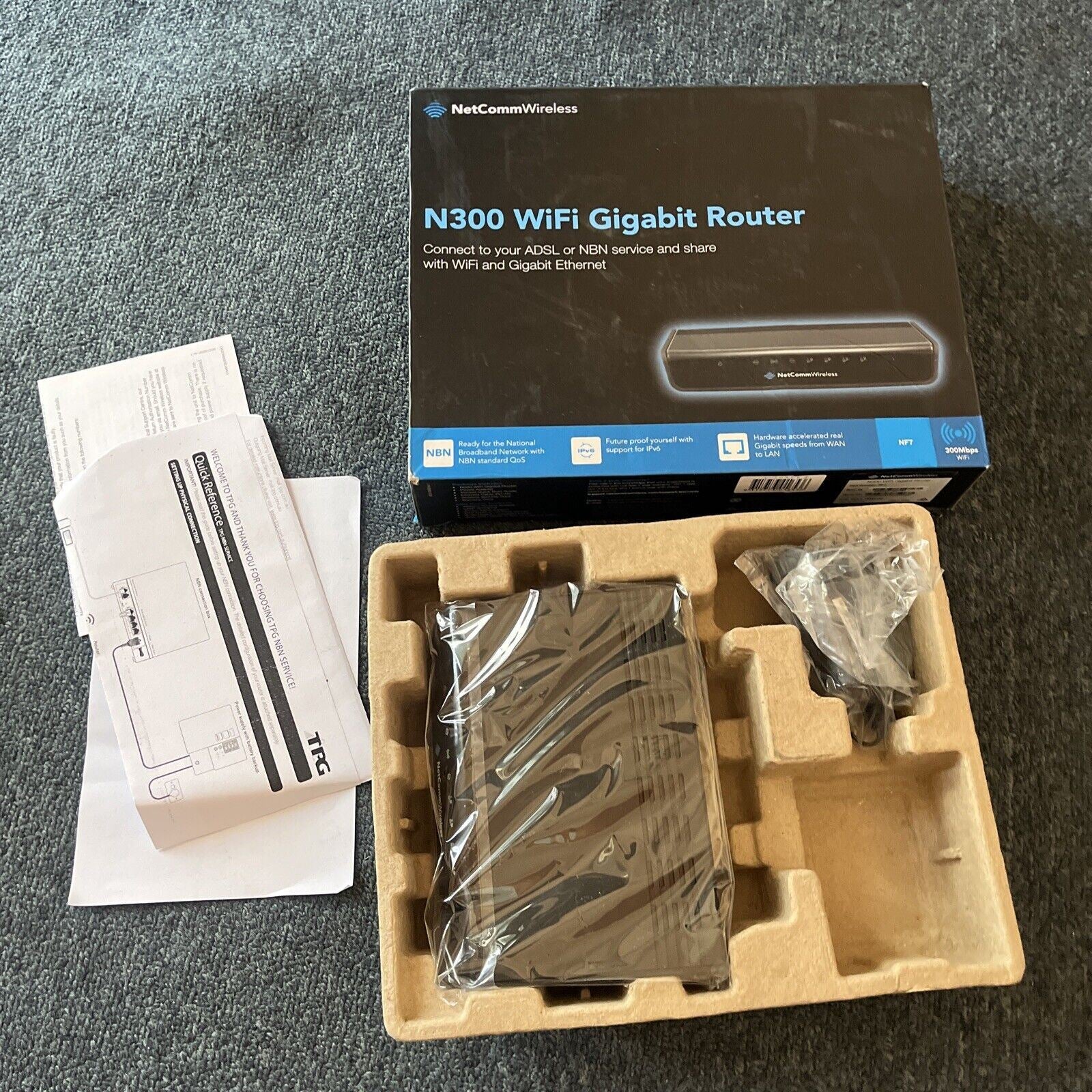 Netcomm Wireless N300 Wifi Gigabit Router NBN Ready NF7 *Never Used ...