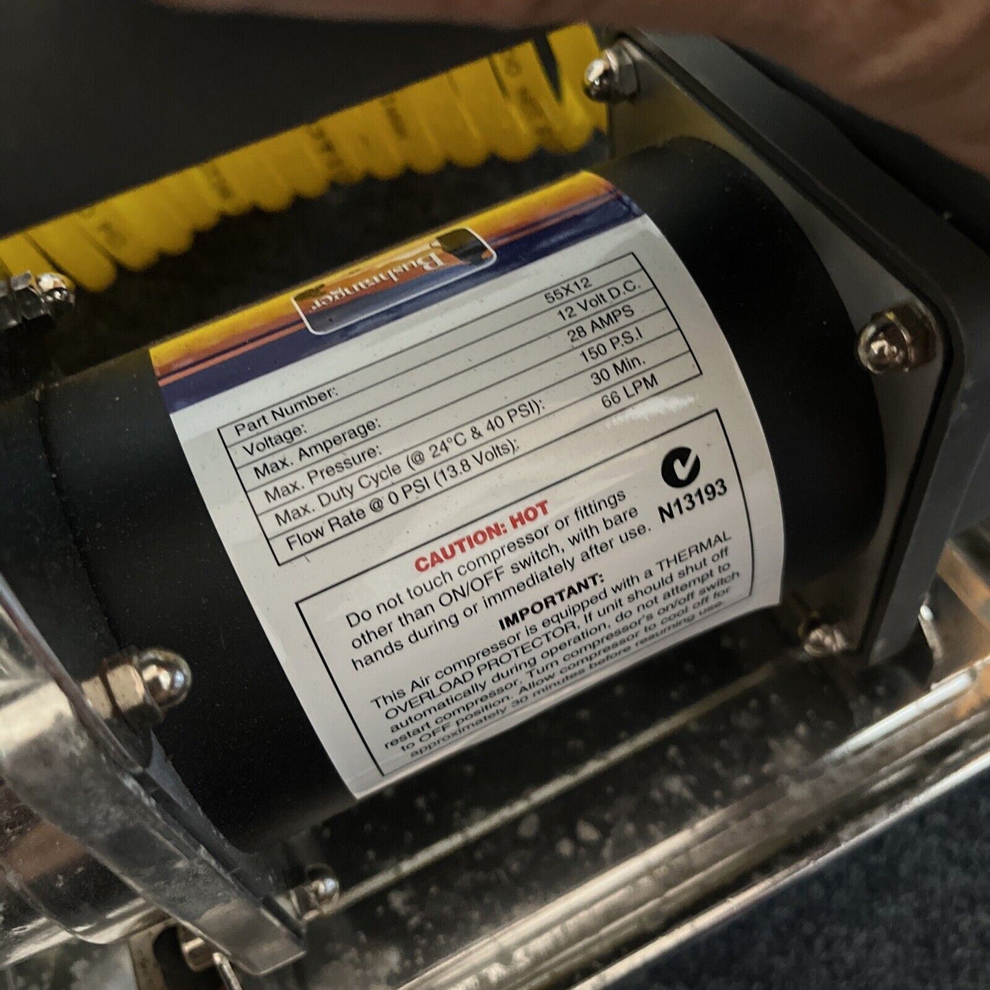 Bushranger Black Max 12V Air Compressor Pump | 4WD 4x4 Portable Car 55x12