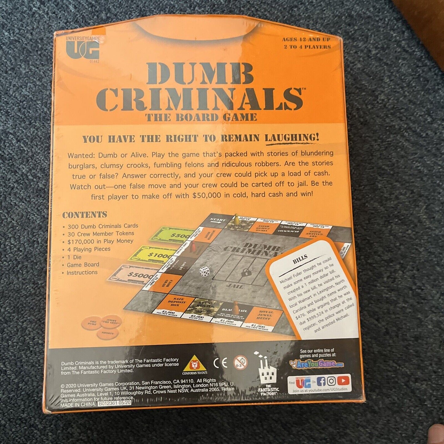 *New Sealed* Dumb Criminals The Board Game You Have The Right To Remain Laughing