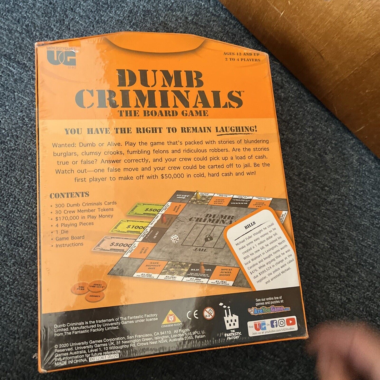 *New Sealed* Dumb Criminals The Board Game You Have The Right To Remain Laughing