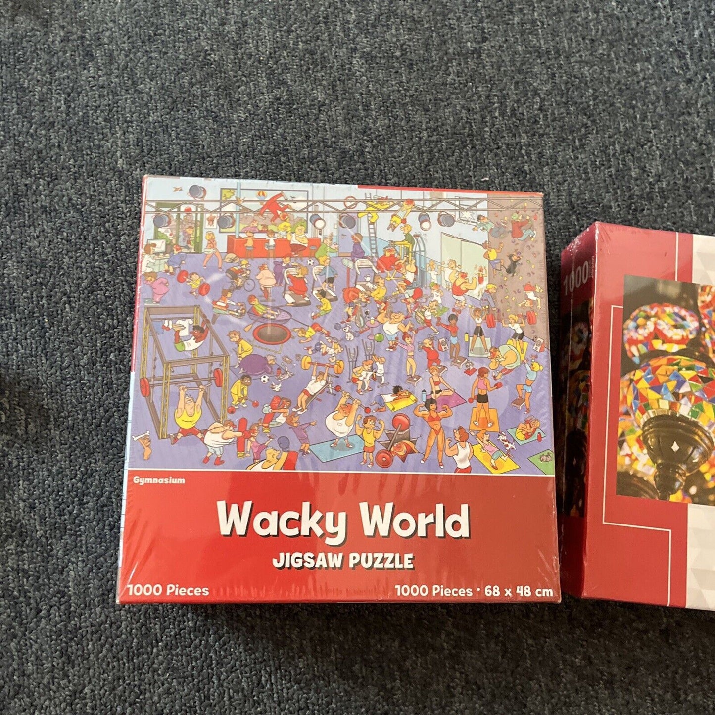 2x Jigsaw Puzzles: Wacky World Gymnasium 1000 Pcs & Target Puzzle 1000 Pcs