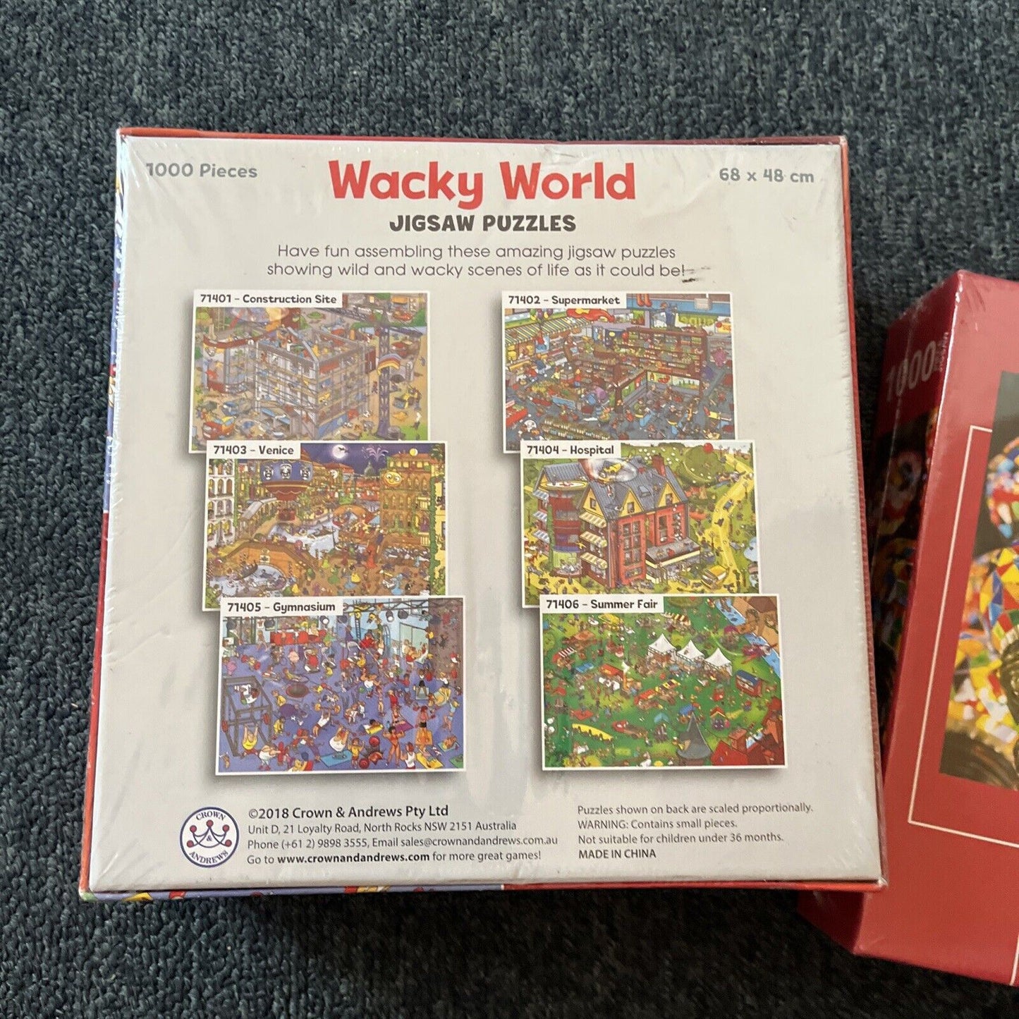 2x Jigsaw Puzzles: Wacky World Gymnasium 1000 Pcs & Target Puzzle 1000 Pcs