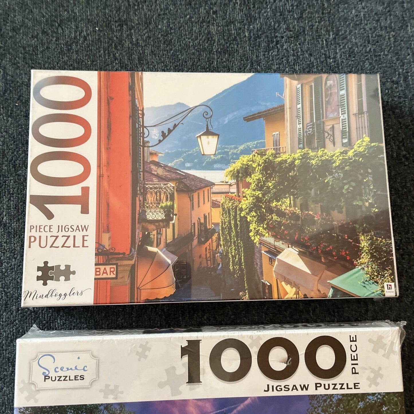 *New Sealed* 2x Jigsaw Puzzles 1000pcs: Eiffel Tower France / Lake Como Italy