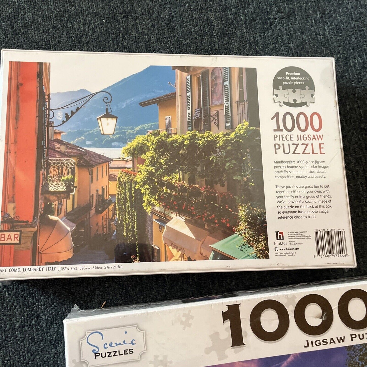 *New Sealed* 2x Jigsaw Puzzles 1000pcs: Eiffel Tower France / Lake Como Italy
