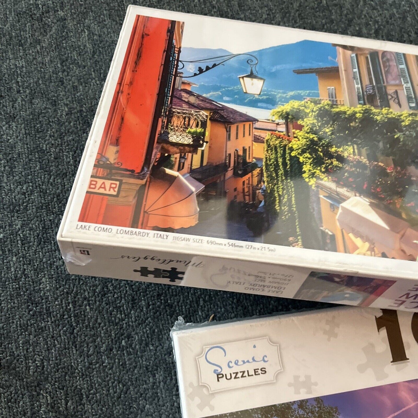 *New Sealed* 2x Jigsaw Puzzles 1000pcs: Eiffel Tower France / Lake Como Italy