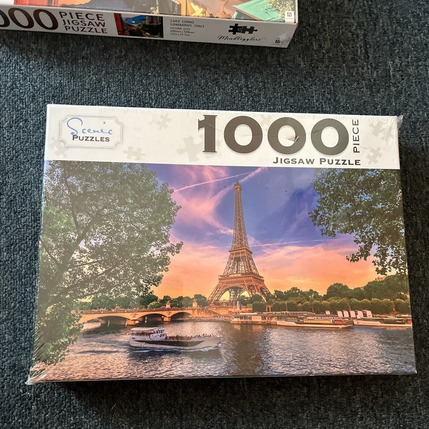 *New Sealed* 2x Jigsaw Puzzles 1000pcs: Eiffel Tower France / Lake Como Italy