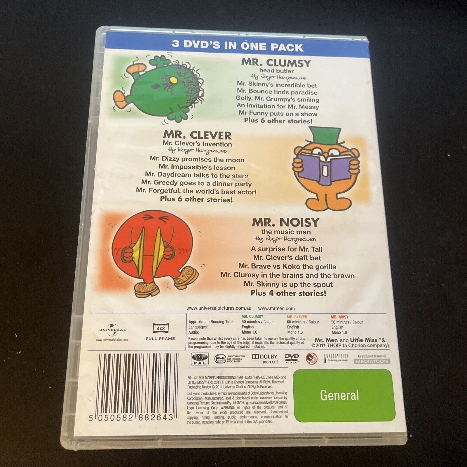 Mr Men: Mr Clumsy / Mr Clever / Mr Noisy DVD Region 4 – Retro Unit